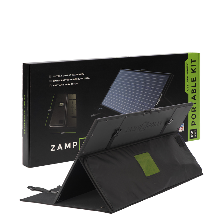 ＦＴ-100 (100w) Zamp Solar OBSIDIAN® SERIES 100-Watt Portable Kit - Unregulated